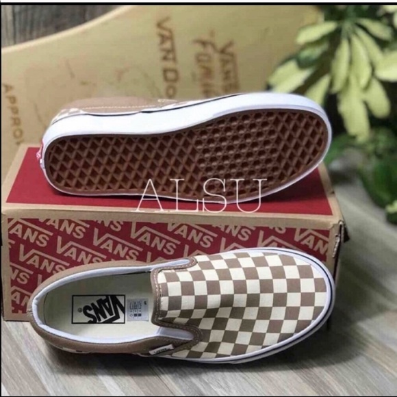 VANS Classic Slip On Tger Checkerboard ChocolatE W - Picture 3 of 8